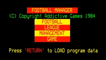 Football Manager (1984)(Addictive Games)[FOOTBAL] screen shot title